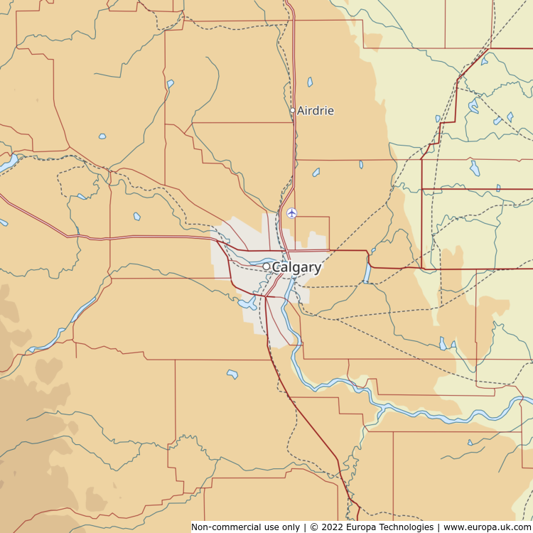 Map of Calgary, Canada