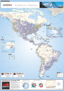 GSM Americas Coverage Map 2009