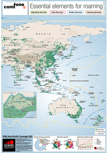 GSM Asia-Pacific Coverage Map 2005