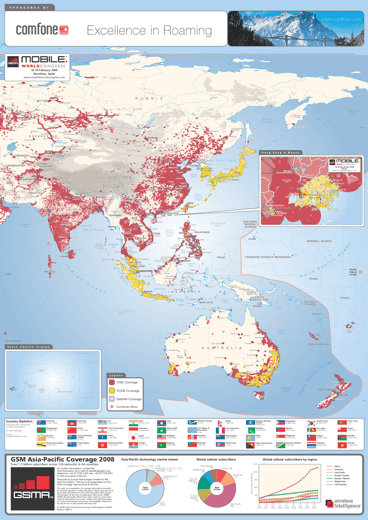 GSM Asia-Pacific Coverage Map 2008